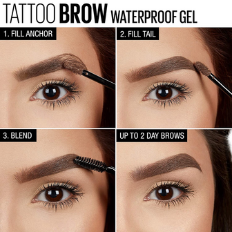 Maybelline Tattoo Studio Waterproof Brow Gel - 260 Deep Brown