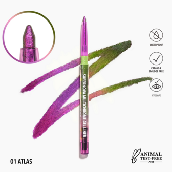 Moira Supernova Multichrome Gel Liner - 01 - Atlas - VEGAN - Eyeliner - 0.26 g