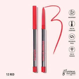 Moira - Statement Gel Liner - 12 - Red - Lipliner - 0,25 g