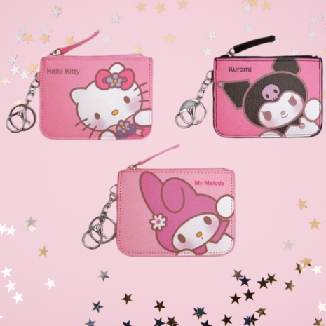 Sanrio - Kuromi - Pasjeshouder - Munten Portemonnee - Portemonnee - Kleingeld Portemonnee - Sleutelhanger - Muntgeld Portemonnee - Sanrio Characters